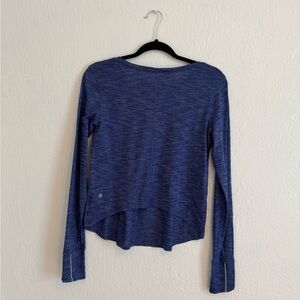 lululemon athletica Heathered Blue Long Sleeve Tee